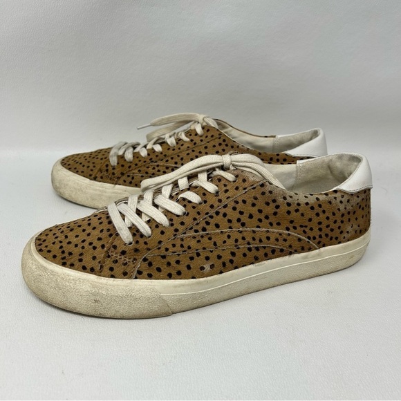 Madewell Women's Sidewalk Spot Dot Genuine Calf Hair Low Top Sneaker AA176 Sz 8 - Picture 1 of 15